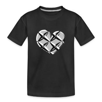 motif de filet à cœur gris capturé - T-shirt bio Premium Enfant - noir - Devant