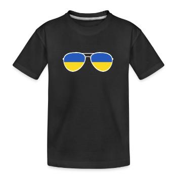 Ukraine Ukraina Slava Ukraine Lunettes de soleil Drapeau - T-shirt bio Premium Enfant - noir - Devant