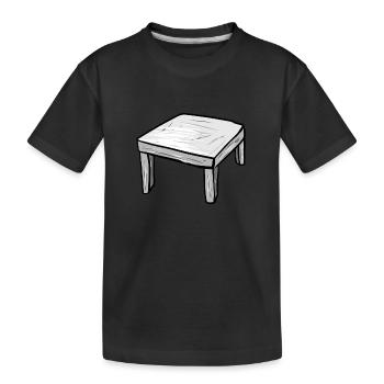 Icône de dessin animé de table de table en bois - T-shirt bio Premium Enfant - noir - Devant