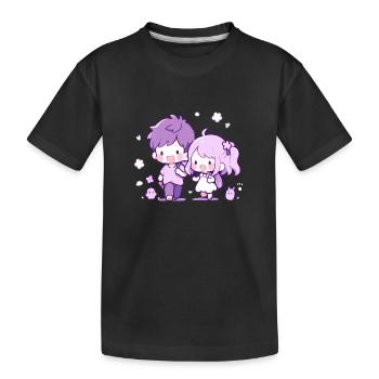 Amour fraternel - Design sincère pour la famille - T-shirt bio Premium Enfant - noir - Devant