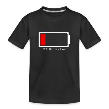 Battery low - Kids' Premium Organic T-Shirt - black - Front