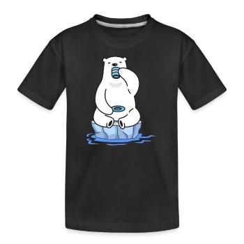 eisbader winterbader winterschwimmer eisbär tee - Kinder Premium Bio T-Shirt - Schwarz - Vorne