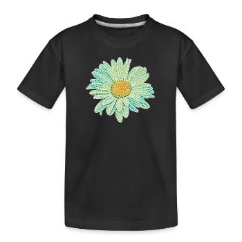 Illustration de la mosaïque de fleurs d’oie - T-shirt bio Premium Enfant - noir - Devant
