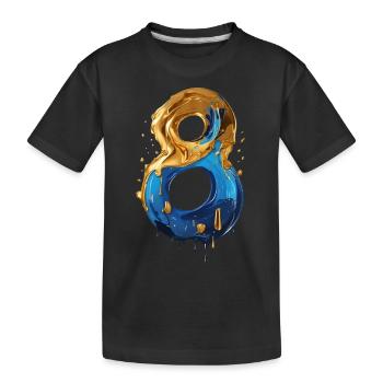 NO. 8 NUMBER 8 COOL 8TH BIRTHDAY - Kids' Premium Organic T-Shirt - black - Front