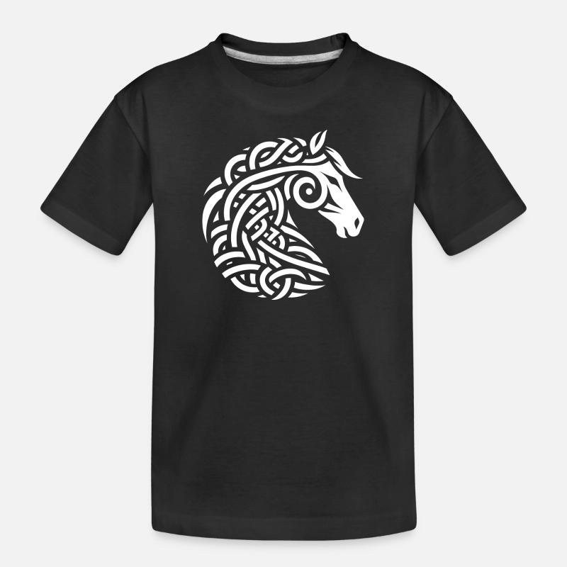 Cheval celtique blanc - T-shirt bio Premium Enfant - noir