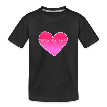 herz schleifen rosa symbol liebe - Kinder Premium Bio T-Shirt - Schwarz - Vorne