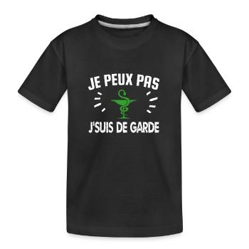 je peux pas je suis de garde - T-shirt bio Premium Enfant - noir - Devant