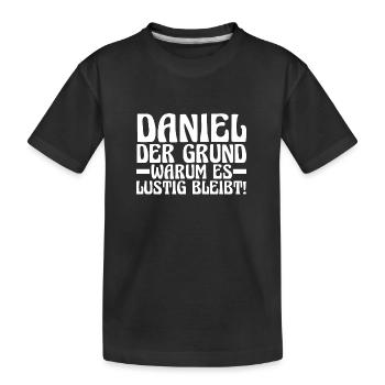 Prénom Daniel - T-shirt bio Premium Enfant - noir - Devant