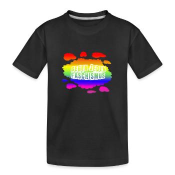 AfD stoppen gegen rechts Demokratie Vielfalt links - Kinder Premium Bio T-Shirt - Schwarz - Vorne