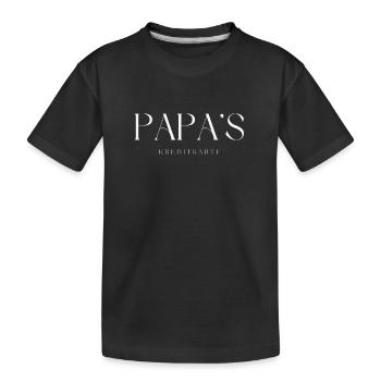 Papas Kreditkarte - Kinder Premium Bio T-Shirt - Schwarz - Vorne