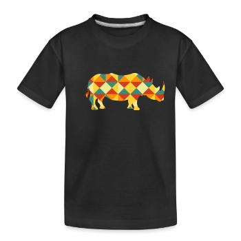 rhinocéros afrique animaux animaux safari modèle abstrait - T-shirt bio Premium Enfant - noir - Devant