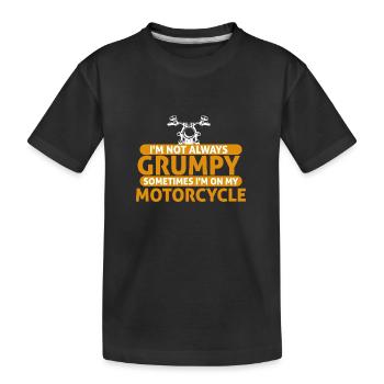 Pas toujours grincheux Parfois je suis sur ma moto - T-shirt bio Premium Enfant - noir - Devant