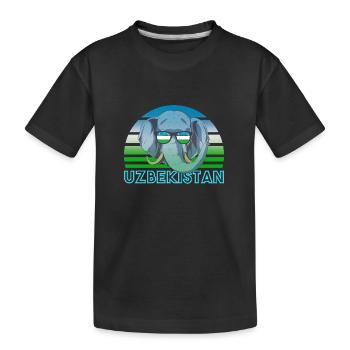 Usbekistan - Kinder Premium Bio T-Shirt - Schwarz - Vorne