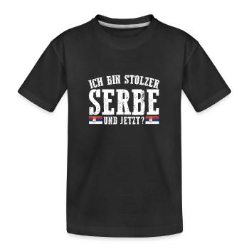 Serbe Serbe Serbie - T-shirt bio Premium Enfant - noir - Devant