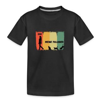 Ich und meine Follower Katzen Frauen Lustig Dame - Kinder Premium Bio T-Shirt - Schwarz - Vorne