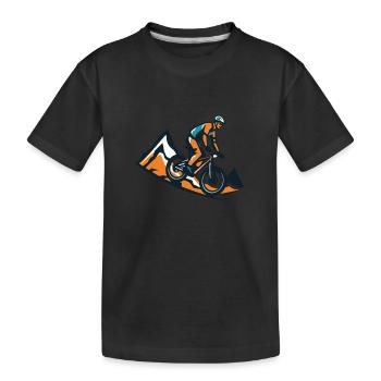 Mountainbiker Sport Mountainbike - Kinder Premium Bio T-Shirt - Schwarz - Vorne