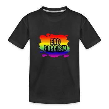 Stop AfD contre la droite, la démocratie, la diversité, la gauche - T-shirt bio Premium Enfant - noir - Devant