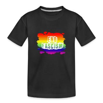 Stop AfD against right, democracy, diversity, left - Kids' Premium Organic T-Shirt - black - Front