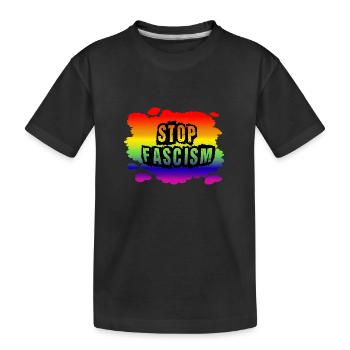 Stop AfD against right, democracy, diversity, left - Kids' Premium Organic T-Shirt - black - Front