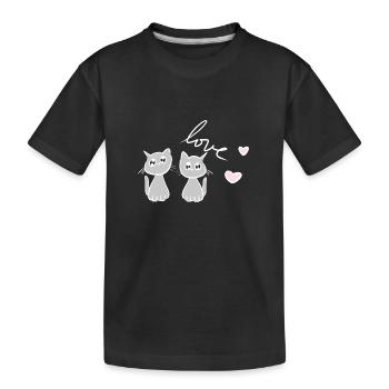 chat chats amis chers animaux chat ami - T-shirt bio Premium Enfant - noir - Devant