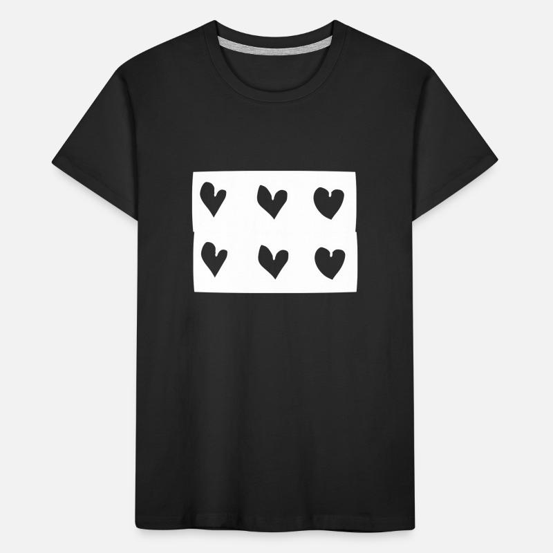 Six Hearts Heart Rectangle Pattern Shape Kids' Premium Organic T-Shirt