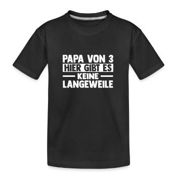 Papa Von 3 Kindern - Kinder Premium Bio T-Shirt - Schwarz - Vorne