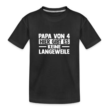 Papa Von 4 Kindern - Kinder Premium Bio T-Shirt - Schwarz - Vorne