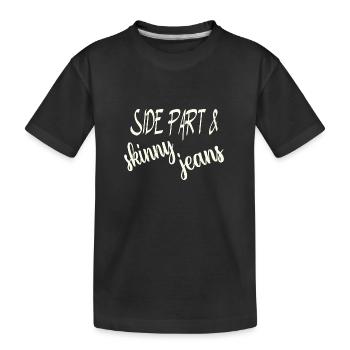 Side Part skinny jeans - Kids' Premium Organic T-Shirt - black - Front