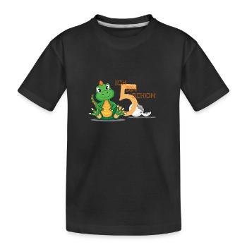 Kleiner süßer Dinosaurier zum 5. Geburtstag - Kinder Premium Bio T-Shirt - Schwarz - Vorne