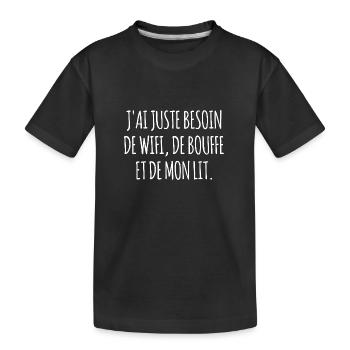 juste besoin de wifi - T-shirt bio Premium Enfant - noir - Devant