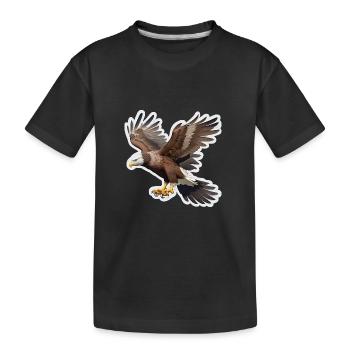 Weißkopfseeadler - Kinder Premium Bio T-Shirt - Schwarz - Vorne
