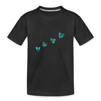 Vêtements en tissu 4 cœurs bleu - T-shirt bio Premium Enfant - noir - Devant