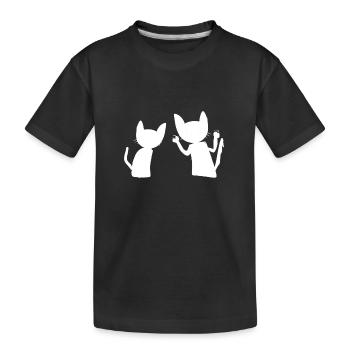 Chats Animaux Animal gris cri triste - T-shirt bio Premium Enfant - noir - Devant