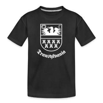 Siebenbürgen-Wappen "Transylvania" weiss - Kinder Premium Bio T-Shirt - Schwarz - Vorne
