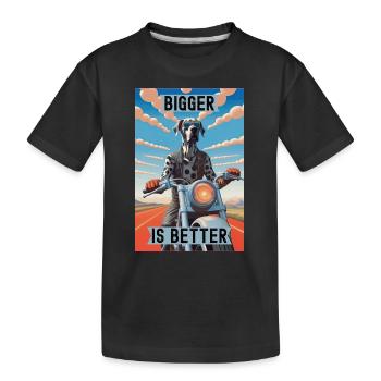 Plus c’est gros, mieux c’est : le grand danois à moto - T-shirt bio Premium Enfant - noir - Devant