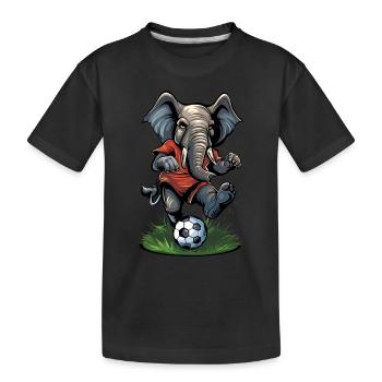 Fußball Futbol Pelota Elefant Elefante - Kinder Premium Bio T-Shirt - Schwarz - Vorne