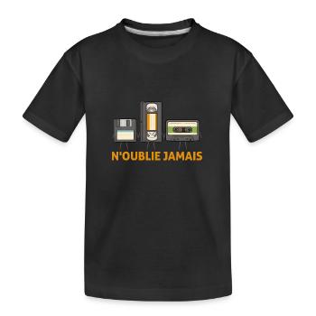 N'oublie Jamais Disquette Cassette vidéo Cassette - T-shirt bio Premium Enfant - noir - Devant