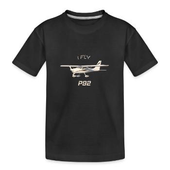I fly P92 Ultraleichflugzeug Flugsport - Kinder Premium Bio T-Shirt - Schwarz - Vorne