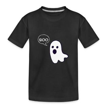 T-Shirt Gespenst - Kinder Premium Bio T-Shirt - Schwarz - Vorne