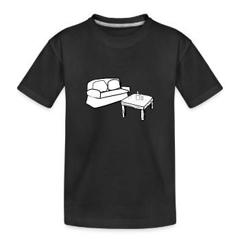 Wohnen Symbol Tisch Sofa Wohnzimmer - Kinder Premium Bio T-Shirt - Schwarz - Vorne