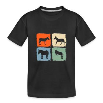 Donkey - Kids' Premium Organic T-Shirt - black - Front
