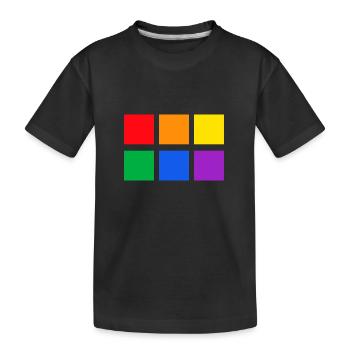 LGBT Rainbow LGBTQ Pride Parade - Kids' Premium Organic T-Shirt - black - Front
