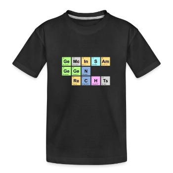 gemeinsam gegen rechts - Chemische Elemente - Kinder Premium Bio T-Shirt - Schwarz - Vorne