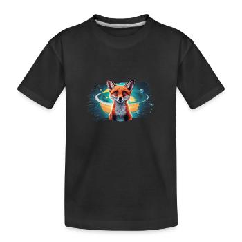 Fuchs - Illustration - Kinder Premium Bio T-Shirt - Schwarz - Vorne