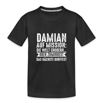 Prénom Damian - T-shirt bio Premium Enfant - noir - Devant