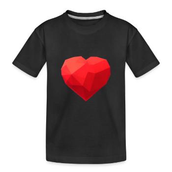 Low Polygon Design Heart Emoji Valentine's Day - Kids' Premium Organic T-Shirt - black - Front