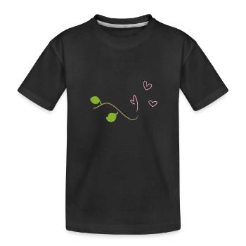 Symbole de branche Heart Tree Natural Stick Leaf - T-shirt bio Premium Enfant - noir - Devant
