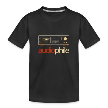 Audio Cassette Deck Vintage HiFi Audiophile - Kinder Premium Bio T-Shirt - Schwarz - Vorne