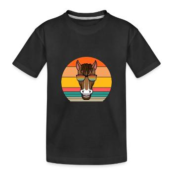 Riding Horse - Kids' Premium Organic T-Shirt - black - Front