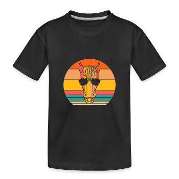 Riding Horse - Kids' Premium Organic T-Shirt - black - Front